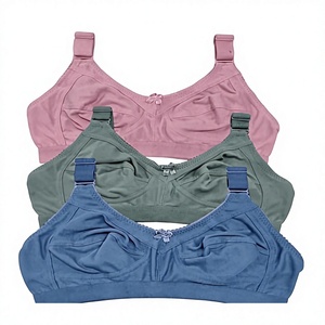 Soutien-gorge sans armatures pour femme, bonnet complet, fermeture dorsale, confort optimal, respirant, coton et élasthanne, couleur unie, bretelles réglables - Product Image 1