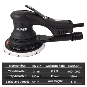 Italy nhập khẩu ban đầu Rupes 6 inch 150mm Lập Dị 3mm Điện giấy nhám Máy vòng xe mài đầu khô Máy mài - Product Image 6