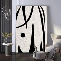 Peintures à l'huile abstraites modernes sur toile noire et blanche, impression HD, art mural encadré, décoration murale pour salon, vente en gros personnalisée