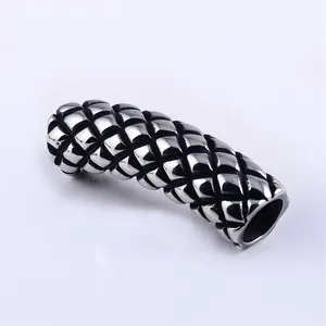 New Brass Micro Pave Black Cubic Zirconia Cz Column Spacer Charms for DIY Jewelry Making CZ Tube Charm Connector