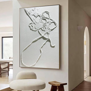 لوحة فنية حديثة ثلاثية الأبعاد بنمط تجريدي من الأكريليك على قماش، فن تجريدي أصلي بأسلوب وابي سابي للفنادق، لوحة يدوية الصنع لغرفة المعيشة - Product Image 1