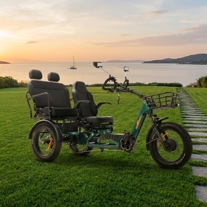 Tricycle électrique à <span class=keywords><strong>3</strong></span> <span class=keywords><strong>roues</strong></span>, 1750W, double moteur, pneus larges, batterie 48V 60Ah, autonomie 200 km, vélo semi-allongé tout-terrain pour adultes - Product Image 1