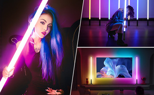 Iluminación de tubo RGBWW inalámbrica para exteriores, Luz lineal IP65 con soporte para maleta para control de aplicación de grabación de estudio de vídeo para hoteles - Product Image 6