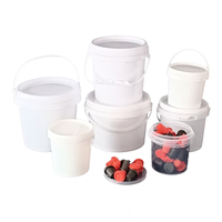 Seau en plastique HDPE recyclable de qualité alimentaire avec poignée, capacité de 1L à 20L, couvercle pour l'emballage