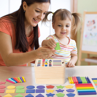 Juguete Sensorial Montessori de Madera para el Desarrollo de la Motricidad Fina, Juego de Clasificación y Emparejamiento de Colores para Niños Pequeños Unisex