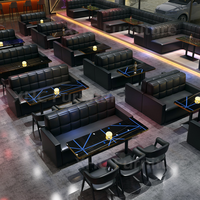 Ensemble de sièges de stand personnalisés, canapé en cuir moderne, structure métallique, mobilier commercial pour restaurant, bar, café, salon, boîte de nuit
