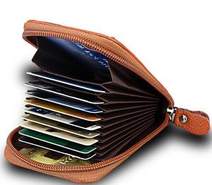 Portefeuille <span class=keywords><strong>accordéon</strong></span> en cuir véritable avec <span class=keywords><strong>fenêtre</strong></span> d'identification RFID 11 fentes pour cartes de crédit - Product Image 5