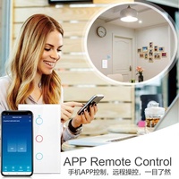 CHNLAN Version Universelle US EU Tuya Télécommande Maison Intelligente Interrupteur Tactile en Verre Connecté WiFi RF433 Contrôle de l'Éclairage 1/2/3/4 Gang