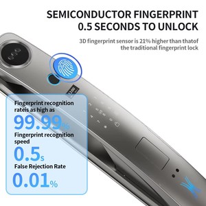Groothandelsprijs Tuya Slim Slot 3d Gezicht Deurslot Met Wifi App Afstandsbediening Volautomatische Biometrische Aluminium Legering <span class=keywords><strong>Code</strong></span> - Product Image 3