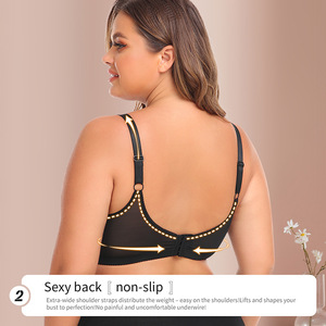Cover completa sottile in seta di ghiaccio senza fili reggiseno taglie forti con pizzo E ricami, coppa grande per <span class=keywords><strong>donne</strong></span> con <span class=keywords><strong>seno</strong></span> grande, S- 6XL per E Cup - Product Image 3