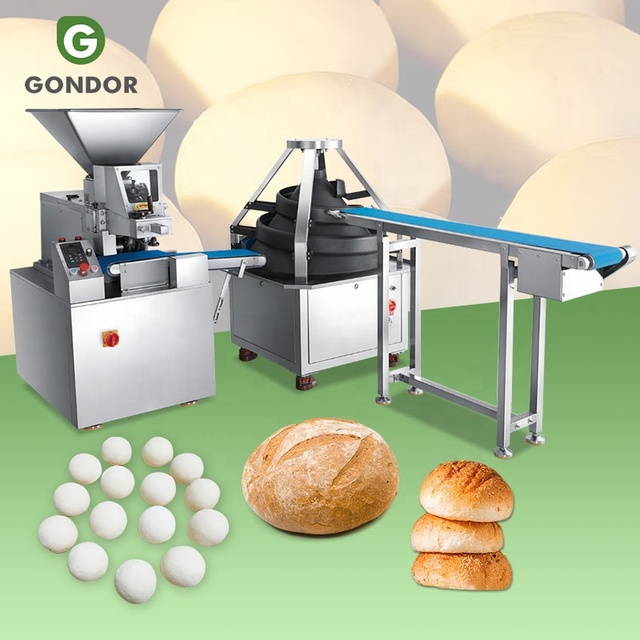 Volumetric Industrial Small Continuous Dough Ball Cutter Divider Conical Rounder Maker Machine for Bun Bakery