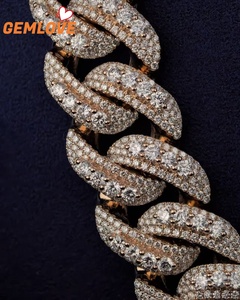 Cadena Cubana de Diamantes Chapada en Oro, Joyería Hip Hop, Estilo Bling, Venta Caliente - Product Image 6