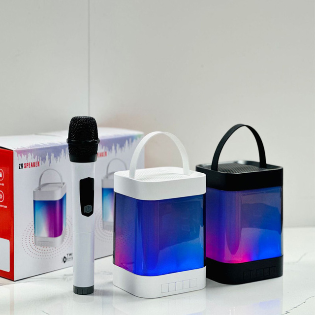 Hand Held Flashlight RGB Bluetooth Speaker With TF Card Portable Wireless Microphone Color Changing Karaoke Speaker for Singing