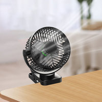 Ventilateur de bureau puissant à 3 pales de haute qualité, longue autonomie, lumière LED, alimentation USB, rechargeable, ventilateur à pince de 6 pouces