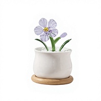 Fleur éternelle en verre violet de Murano faite à la main, idéale pour la Fête des Mères, la Fête des Enseignants, ou comme décoration de bureau