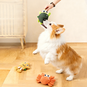 Jouets pour animaux de compagnie résistants et qui couinent pour la dentition et le soulagement de l'ennui, jouets à mâcher en peluche pour chiens, jouet interactif couinant pour chien - Product Image 3