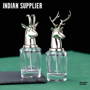 Flacon de parfum en verre de qualité supérieure en forme de tête de cerf, flacon pulvérisateur vide en cristal pour emballage de parfum, disponible à la vente - Product Image 1