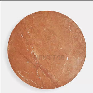 Mesa de Comedor Redonda de Mármol Personalizada, Mesa de Comedor de Mármol Rojo Rosso <span class=keywords><strong>Alicante</strong></span> Coralito, Mesa de Comedor con Tapa de Mármol Natural de Alta Calidad - Product Image 3