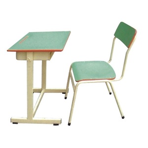 Ensemble de bureau et chaise fixe moderne de haute qualité pour salle de classe primaire et secondaire, en acier, MDF et plastique, Aoyasi PT-0703, pour étudiant - Product Image 1
