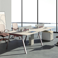 Bureau en bois moderne et élégant 2 personnes bureau poste de travail bureau d'ordinateur bureaux et chaises de bureau modernes