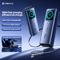Batterie externe REMAX FP-151 165W 20000mAh avec câble Type C rétractable intégré, écran numérique TFT, chargeur portable pour ordinateur portable