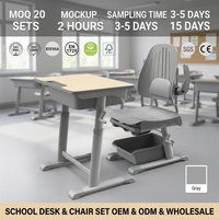 Ensemble bureau et chaise inclinables et pliables réglables pour étudiants, table d'étude et de sieste, structure en métal MDF 60x40cm