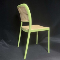 Chaise de salle à manger empilable avec coussin d'assise respirant, imperméable, adaptée à la maison, au bureau et à l'hôtel