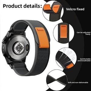 Bracelet de montre <span class=keywords><strong>Garmin</strong></span> 22/26mm à dégagement rapide Bracelet en nylon jaune avec caoutchouc métallique Compatible Fenix8/7/6/E/7X/<span class=keywords><strong>7S</strong></span> Series Produit en boîte - Product Image 3