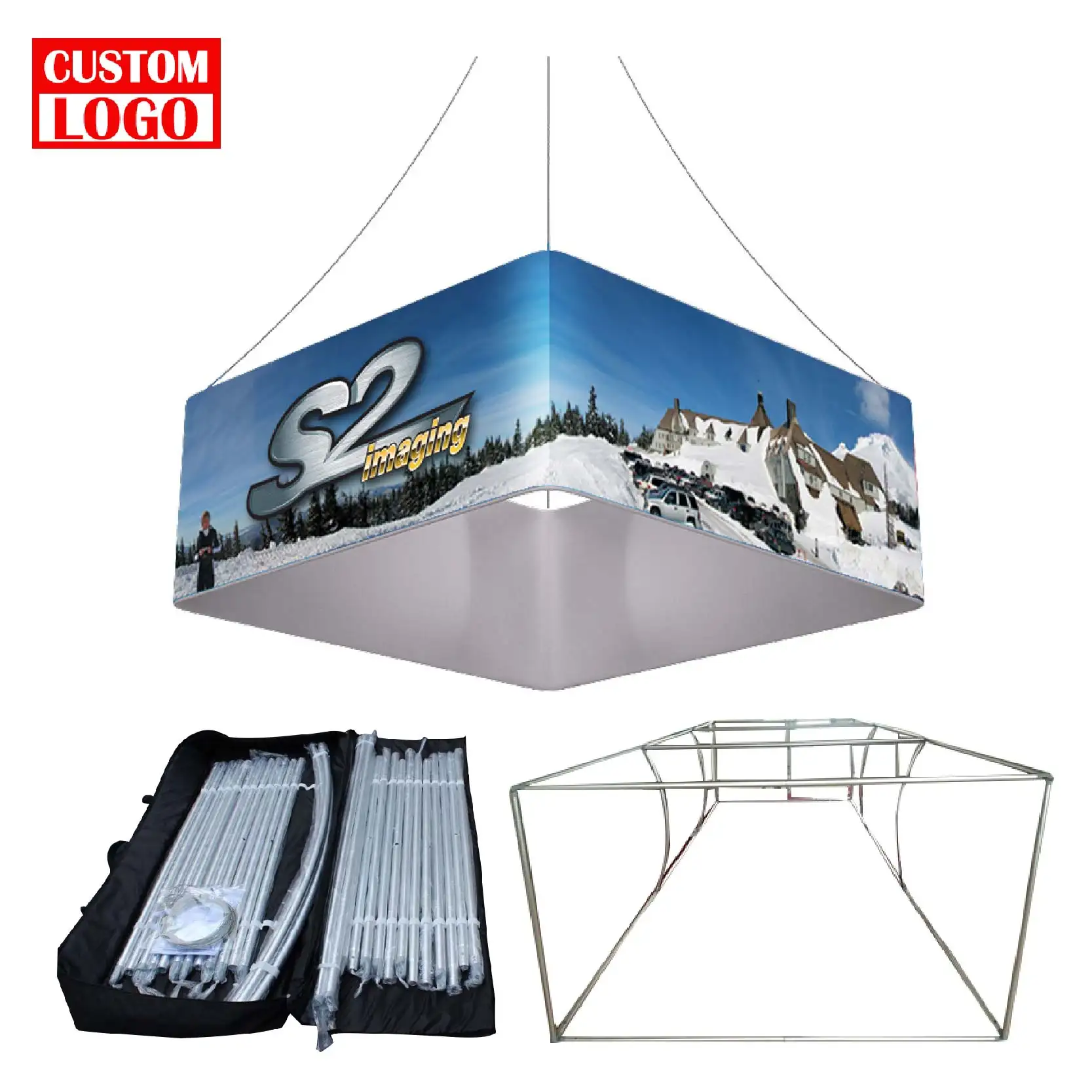 Custom Brand Ceiling Banner Display Advertising Indoor Sign Ceiling Hanging Banner Fabric Hanging Banners