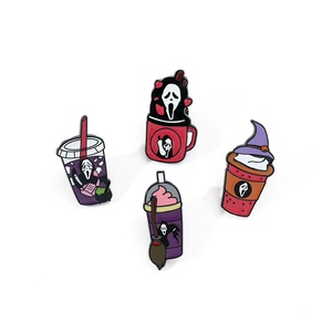 Vente en gros Broche classique pour <span class=keywords><strong>film</strong></span> <span class=keywords><strong>d</strong></span>'<span class=keywords><strong>horreur</strong></span>, télévision, Halloween Broche en métal hurlant Ghostface Killer Alliage Pin Badge - Product Image 3