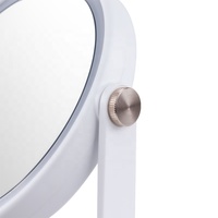 Miroir cosmétique rond de maquillage avec boîte de rangement Miroir de courtoisie avec gradateur tactile Led pour maquillage Miroir de maquillage LED de bureau