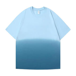 LMT2158 T Shirt Factory Supply Wholesale Custom 250 Gsm 100% Cotton Gradient Color T Shirts Women's Men's T-Shirts - Product Image 5