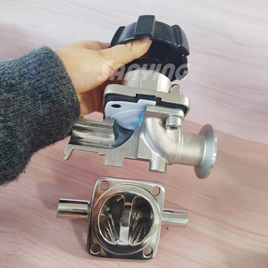 फार्मास्युटिकल स्टेनलेस स्टील त्रिकोणीय क्लैंप वेल्डेड झिल्ली वाल्व मैनुअल सैनिटरी डायाफ्राम वाल्व S316l - Product Image 5