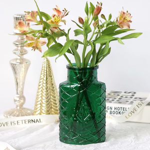 Eco-friendly personalizzato goffrato vetro verde alto <span class=keywords><strong>vaso</strong></span> pavimento trasparente per centrotavola e fiori Vintage <span class=keywords><strong>Cactus</strong></span> Design - Product Image 4