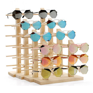 Expositor de gafas de madera con 12 ranuras, estilo moderno y duradero para exhibición en tiendas de gafas de sol - Product Image 1