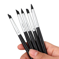 Lot de 5 stylos-brosses en silicone pour modelage dentaire, outil de dessin DIY pour composite, ciment et porcelaine dentaire