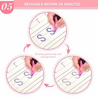 Cahier d'exercices réutilisable pour enfants, cahier d'écriture à imprimer, cahier de traçage, cahier de pratique magique Sank, ensemble avec stylo