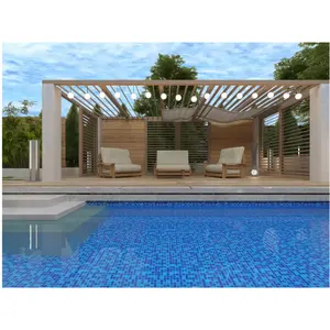 300*300 prix de gros extérieur vert bleu arc-en-ciel couleur cristal verre piscine carreaux de mosaïque