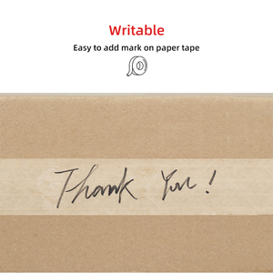 Cinta de Papel Kraft Engomada Activada por Agua, Ecológica, Reforzada con Fibra de Vidrio, Cinta WAT de Alta Resistencia para Sellado de Cajas, Logotipo Personalizado - Product Image 2