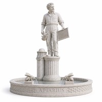 Fontaine colonne en marbre blanc personnalisée, statue d'apiculteur, fonction de fumigation, design 3D, OEM pour projets
