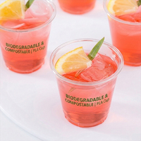 Gobelets à boisson en PLA à paroi simple de 3 oz avec logo personnalisé imprimé, 62 mm, biodégradables, écologiques, compostables, marque privée