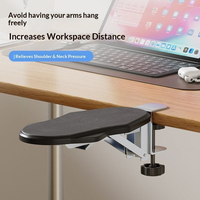 Repose-bras ergonomique pour bureau, support de poignet rotatif, repose-bras réglable avec support de tapis de souris pour clavier, ordinateur, bureau