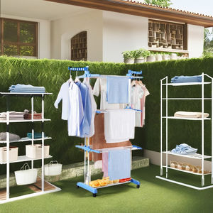 Tendedero Plegable <span class=keywords><strong>de</strong></span> Tubo <span class=keywords><strong>de</strong></span> Hierro con Revestimiento Resistente, Perchas para <span class=keywords><strong>Ropa</strong></span>, para Pantalones, para Almacenamiento en el Baño - Product Image 5