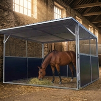 Écurie portable pour chevaux - Structure en acier galvanisé, abri temporaire pour chevaux avec toit pour utilisation équine en extérieur