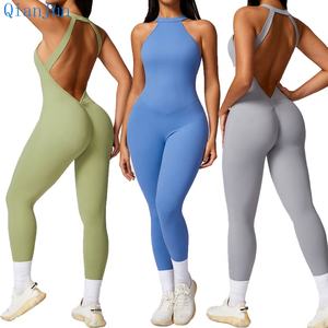 Pakaian Yoga Wanita Model Terbaru 2024, Tanpa Punggung, Satu Potong, untuk Olahraga Lari di Luar Ruangan, Ketat, Cepat Kering, Pakaian Fitness untuk Wanita - Product Image 1