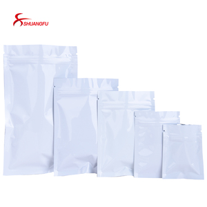 100Pcs Trắng Nắp Kéo Bánh Ziplock Túi Ba Bên Con Dấu Mylar Nhôm Lá Edibles Gói Cho Nhai Kẹo Cao Su Sữa Thạch - Product Image 5