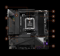 Atas & penjualan terbaik GIGABYTE B650M AORUS PRO AX Motherboard mendukung soket AM5 Ryzen 7000 Seri prosesor dengan DDR5