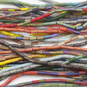 <span class=keywords><strong>Perles</strong></span> de cristal plaqué or 2x5mm, pour la fabrication de Bracelet, bâtons en verre mat, <span class=keywords><strong>perles</strong></span> de Jade - Product Image 2