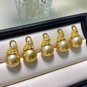 31088 Accessoires de perles DIY Pendentif en argent S925 avec perles rondes de 10-13 mm Support vide pour bouton Collier élégant et stylé - Product Image 2