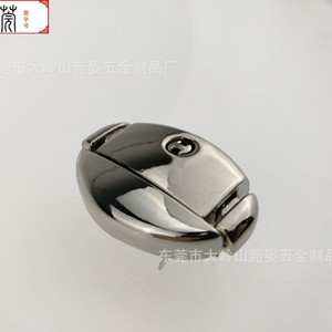 Cerradura ovalada de doble cara Guan Yan Wujin de 41x29 mm, niquelada, para cajas de joyería, cajas de cuero y cajas de madera. - Product Image 2